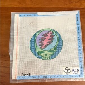 Thorn Alexander skull needlepoint canvas